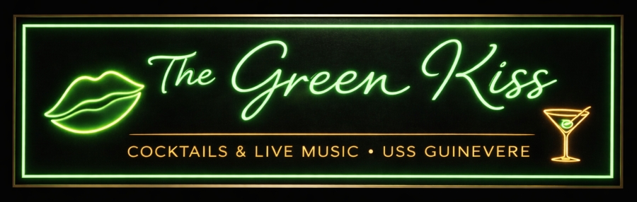 The Green Kiss Bar Sign